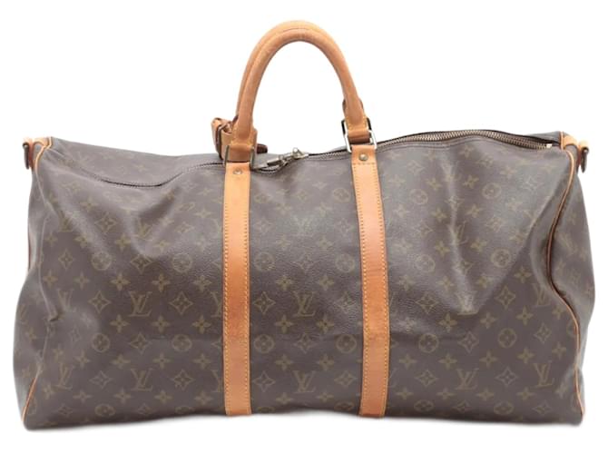 Brown Coated Canvas Louis Vuitton Keepall Cloth  ref.751946