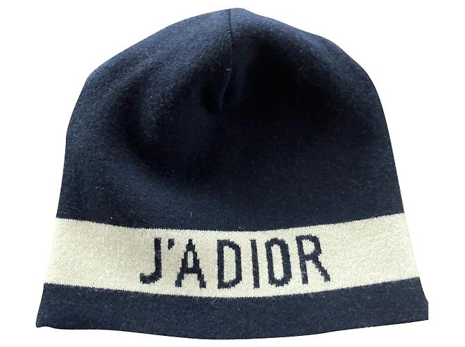 Dior Cashmere Beanie Hat Navy Blue