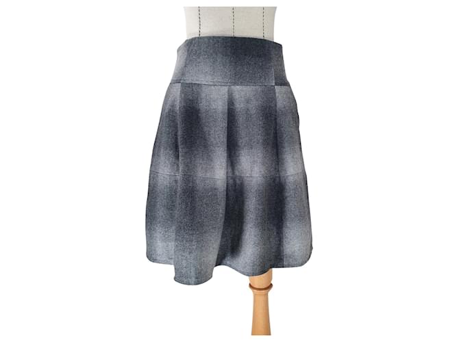 Brunello Cucinelli Skirts Grey Wool Polyamide  ref.752107