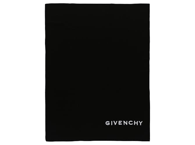 Écharpe en laine à logo brodé Givenchy Noir  ref.752125