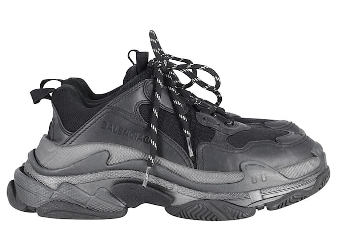 Balenciaga Triple S Sneakers aus schwarzem Polyurethan Kunststoff  ref.752146