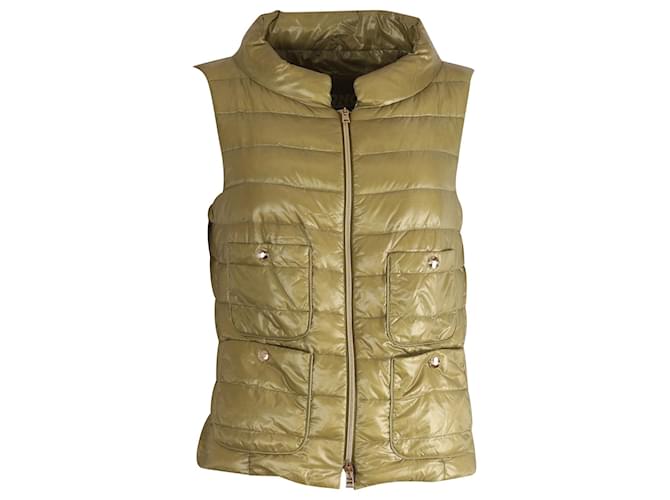 Herno Down Vest with Pockets in Green Polyamide Olive green  ref.752183