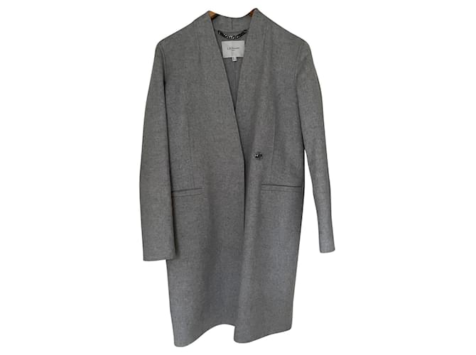 Lk Bennett Coats, Outerwear Grey Cashmere Wool  ref.752211