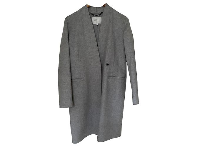Lk Bennett ct Sandra grey wool cashmere coat