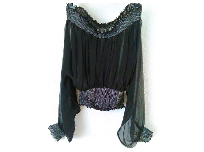 Dolce & Gabbana DOLCE&GABBANA BLUSA IN SETA NERA Nero