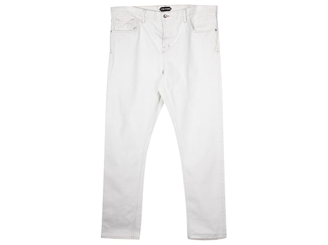 Jeans Tom Ford Slim Fit em jeans de algodão branco  ref.752560