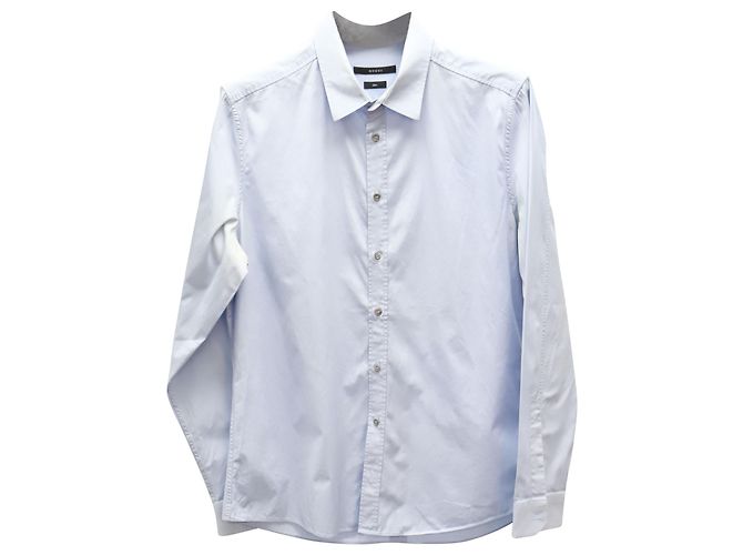 Gucci Slim Fit Hemd aus hellblauer Baumwolle