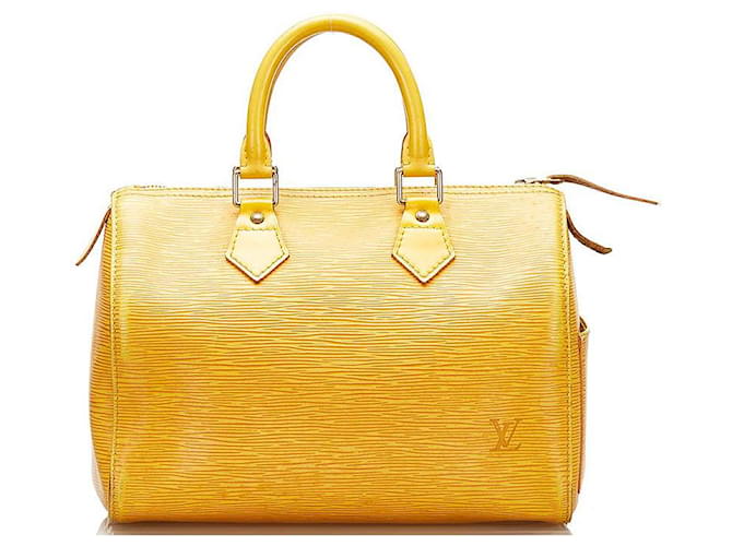 Louis Vuitton Epi Speedy 25 amarillo Cuero Becerro  ref.752595