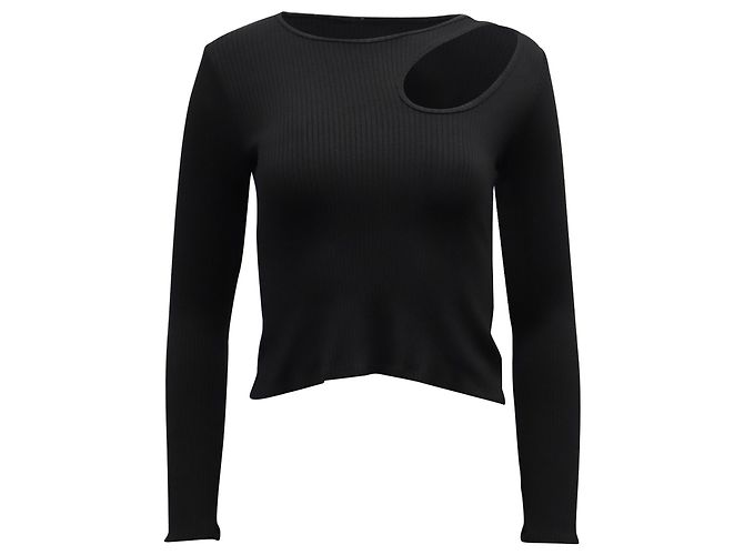 Top a maniche lunghe ritagliato Simon Miller in cupro nero
