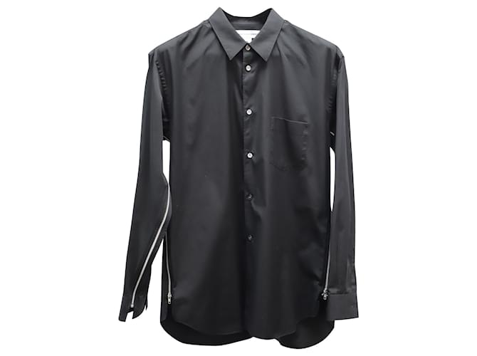 Comme Des Garcons Camisa Comme des Garçons com detalhe de zíper e botão frontal em algodão preto  ref.752656