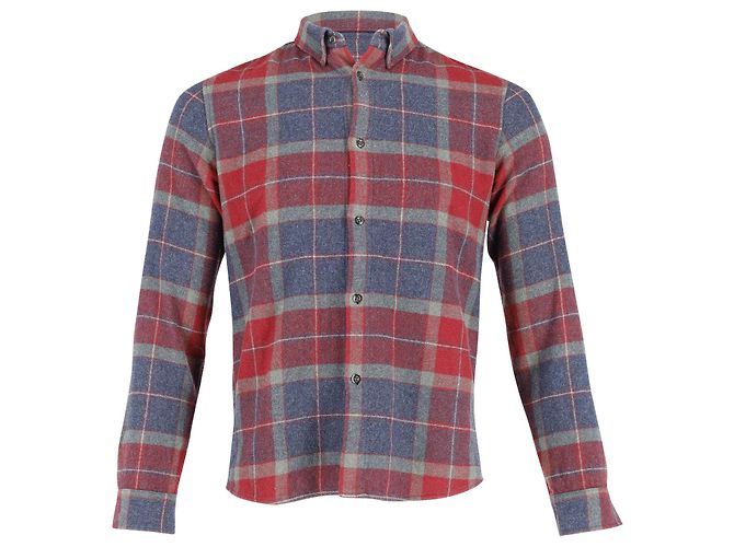 Camicia over scozzese APC in lana multicolore