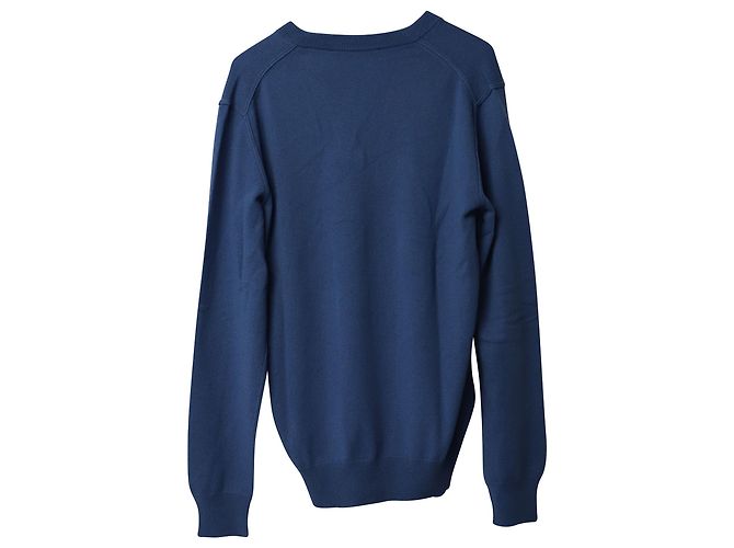 Dolce & Gabbana Pullover mit V-Ausschnitt aus blauem Kaschmir