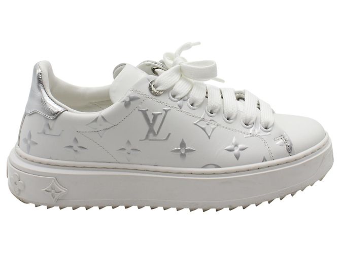 Sneakers Louis Vuitton Monogram Time Out in pelle bianca Bianco
