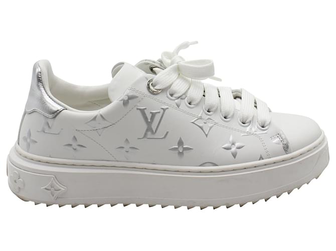 Louis Vuitton Monogram Time Out Sneakers aus weißem Leder  ref.752780