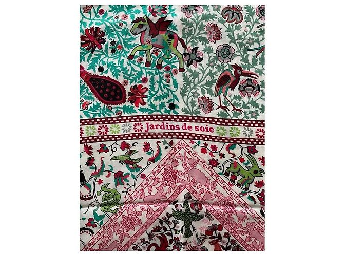 Hermès Schal 140 cm Hermes Silk Gardens Pink Hellgrün