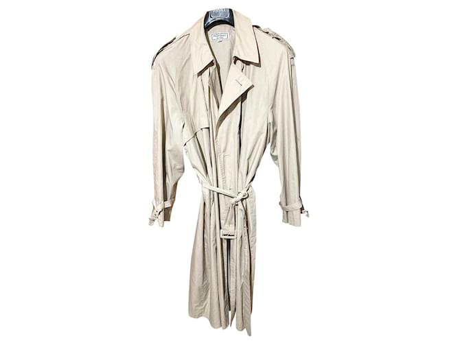 Yves Saint Laurent Vintage men's trench coat Beige Cotton Polyester  ref.752880