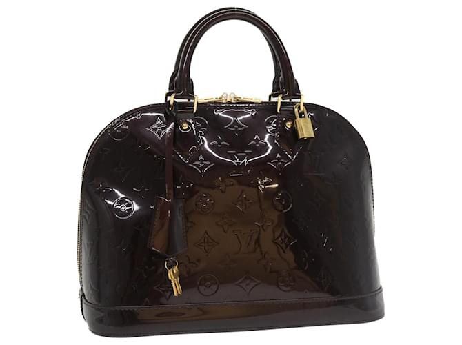 LOUIS VUITTON Monogram Vernis Alma PM Hand Bag Amarante M91611 LV Auth am3516 Patent leather  ref.753049