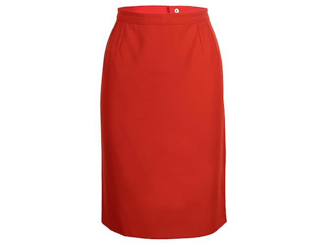 Valentino Midi Skirt Red Viscose  ref.753227