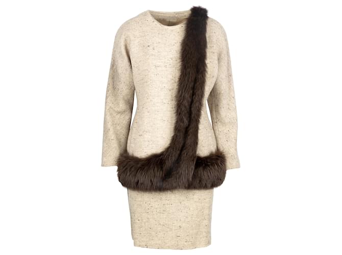 Autre Marque Conjunto de falda y chaqueta de lana Mimmina Beige  ref.753229