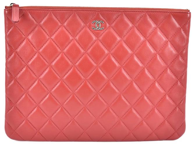 Chanel Matelasse Leather Clutch Bag Lambskin  ref.753263