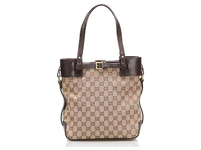 Gucci GG Canvas Tote Bag Toile Beige  ref.753542
