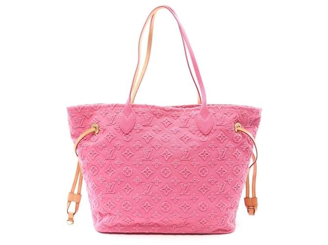sac cabas Louis Vuitton Neverfull mm Toile Rose  ref.753558