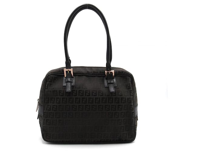 Fendi Zucchini Canvas Handbag Brown Cloth  ref.753611