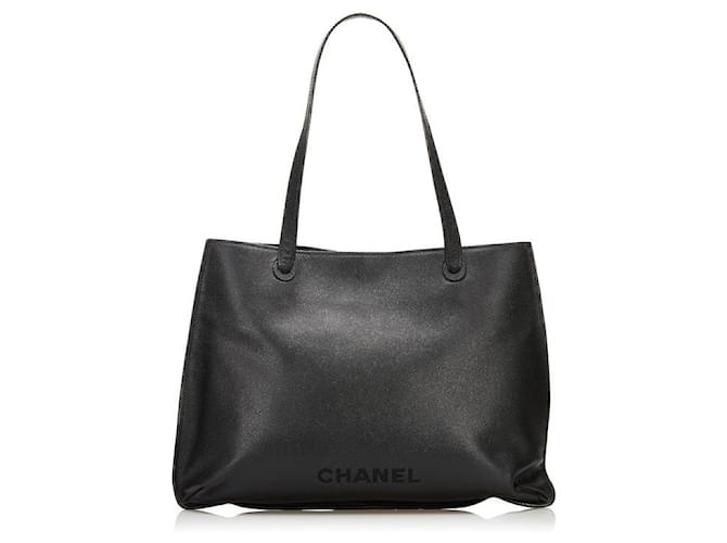 Sac cabas en cuir Chanel Noir  ref.753625