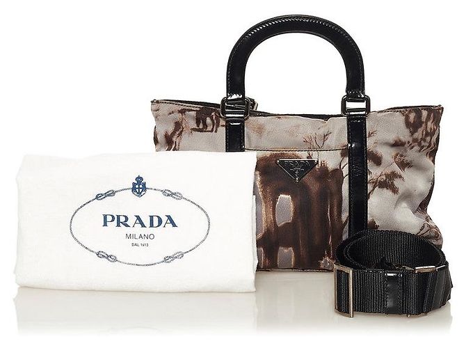 Tote Prada Tessuto Stampato Alabastro Tragetasche