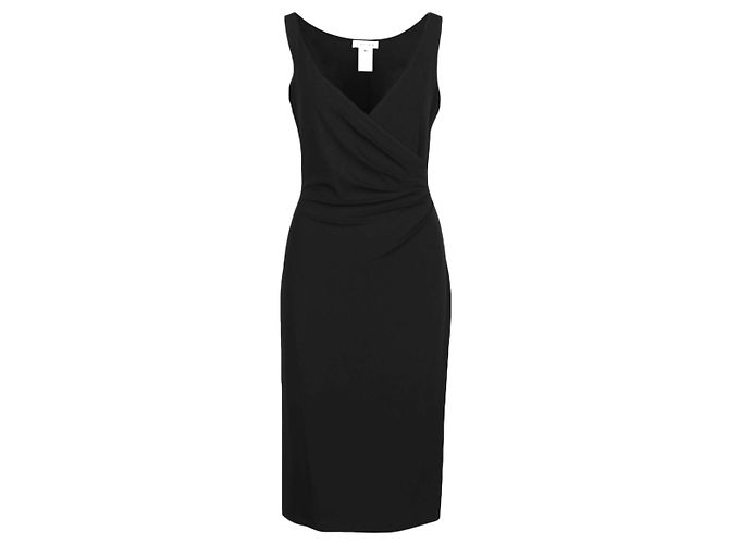 Céline Celine Schwarzes Wickelkleid mit tiefem V-Ausschnitt