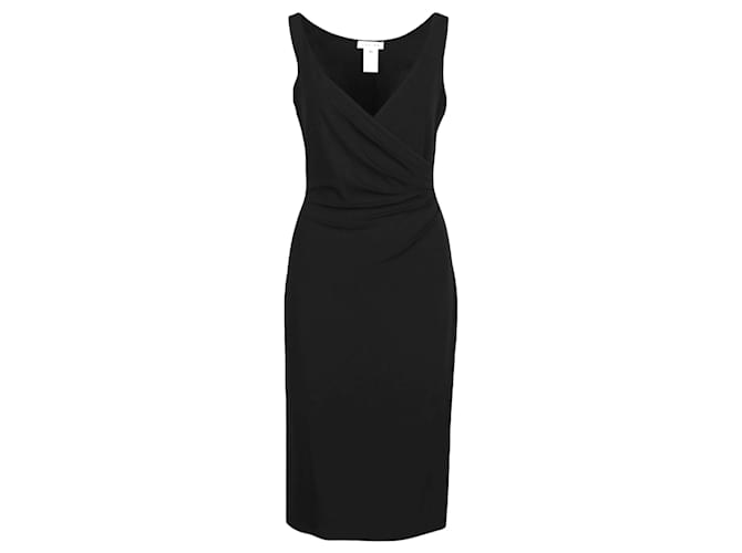 Céline Vestido negro ceñido con escote en V pronunciado de Celine  ref.753686