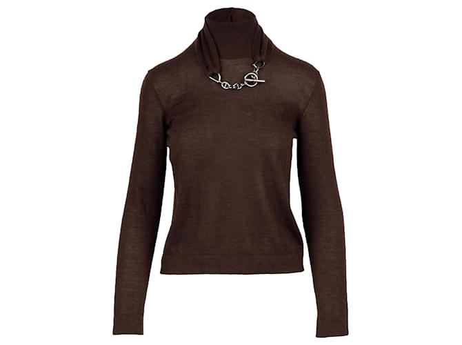 Top Cachemire Marron Hermès  ref.753689