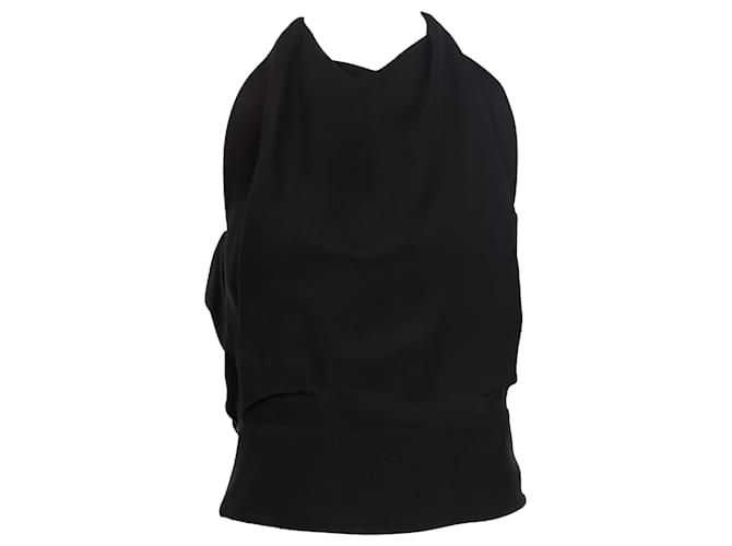 Blusa sin mangas con cuello alto de Balenciaga Negro Poliéster  ref.753692