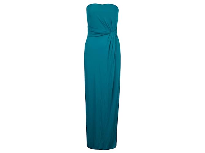 Gucci Strapless Long Dress Turquoise Rayon  ref.753693