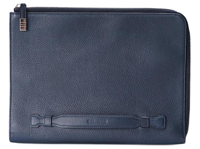 Dior Leather Clutch Bag Blue Pony-style calfskin  ref.753706