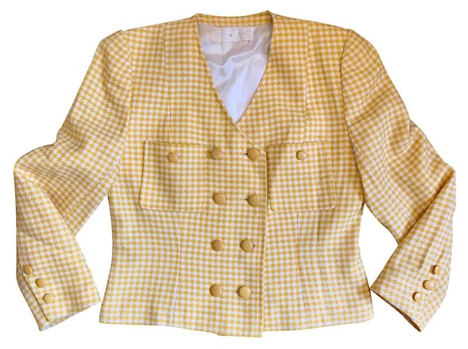 Vintage Carven short jacket Yellow Wool  ref.753710