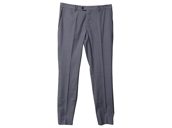 Pantalon Etro à fines rayures en coton bleu  ref.753786