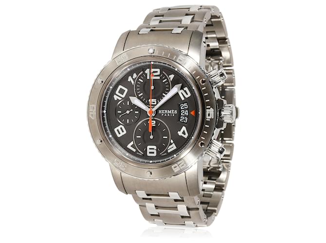 Hermès Hermes Cp2.941.230.4963 Relógio masculino em SS/titânio Cinza Metal  ref.753791