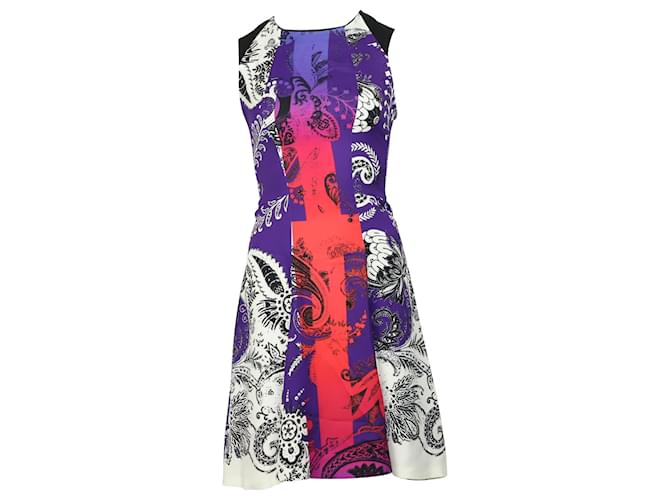 Etro Ärmelloses Kleid mit Paisley-Print aus violetter Viskose Zellulosefaser  ref.753810