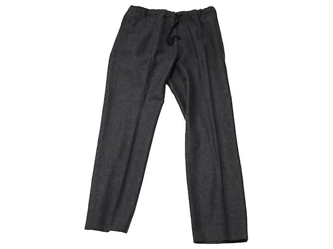 Dries Van Noten Drawstring Trousers in Grey Wool  ref.753813