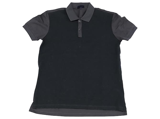 Lanvin Piqué-Poloshirt aus schwarzer Baumwolle  ref.753849