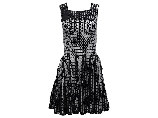 Alaïa Alaia Mini robe évasée sans manches en polyester viscose noir  ref.753879