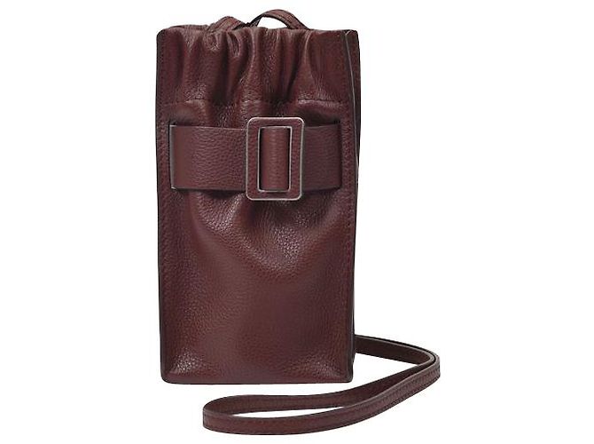 Boyy Bolsa macia para celular em couro marrom escuro