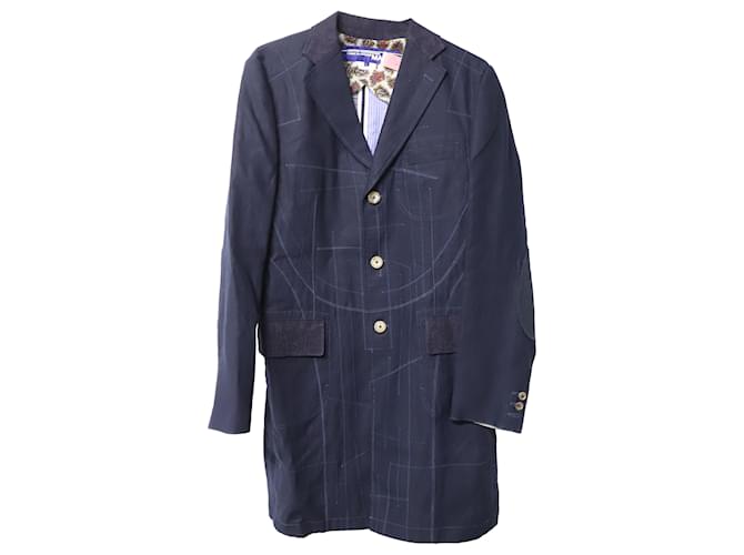 Autre Marque Junya Watanabe Man x Comme des Garçons Patch Coat en Coton Bleu Bleu Marine  ref.753915