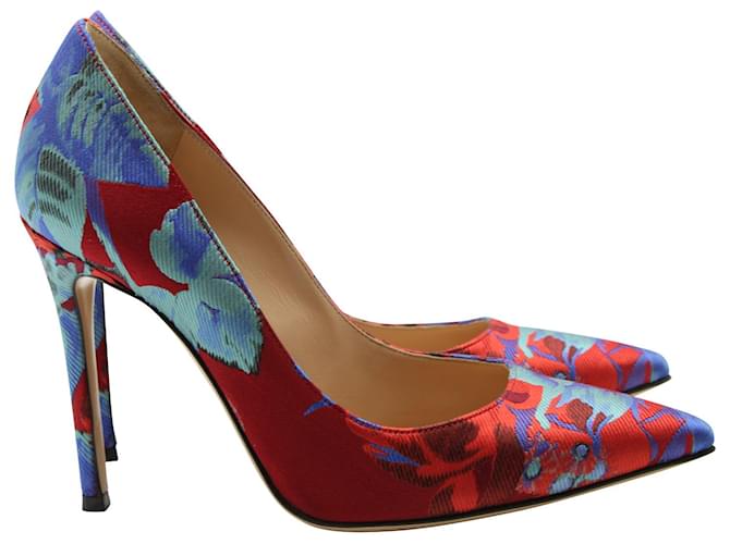 Gianvito Rossi for Mary Katrantzou Printed Heels in Multicolor Silk  ref.753938
