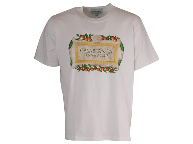 Autre Marque Casablanca x Browns 50 T-shirt Tennis Club Col Rond en Coton Blanc  ref.753982