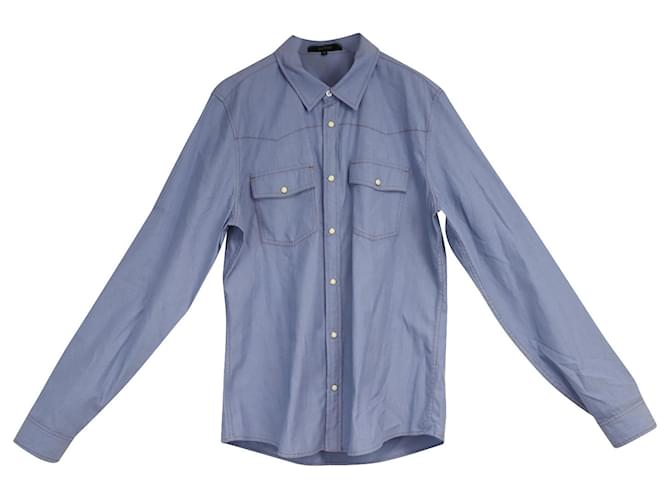 Camisa de botones Gucci en denim de algodón azul  ref.753991