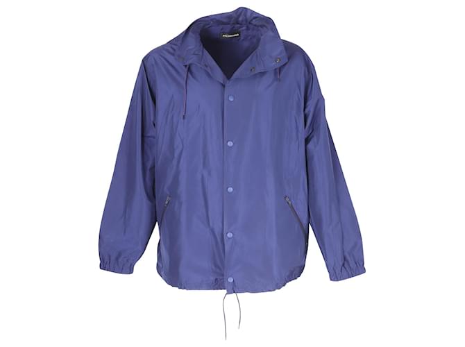 Jaqueta corta-vento com logo Balenciaga em poliéster azul  ref.754075