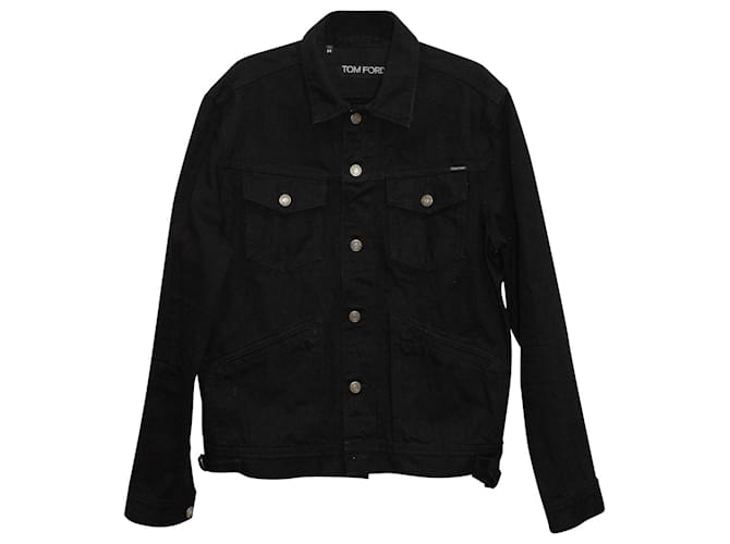 Tom Ford Slim Fit Selvedge Denim Jacket in Black Cotton  ref.754099