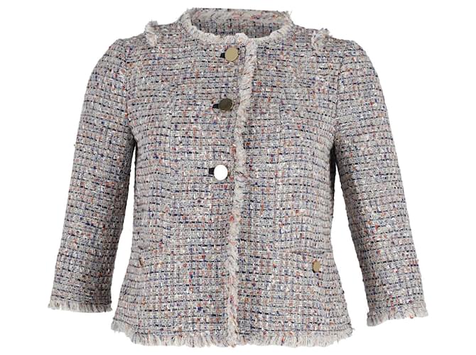 Tory Burch Emma Tweed Jacket in Multicolor Acrylic Multiple colors  ref.754142